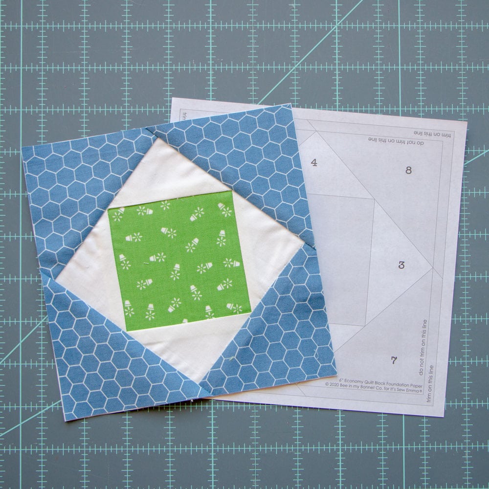 6 Economy Block pattern Quilt Block Foundation Paper Make perfect quilt blocks!
