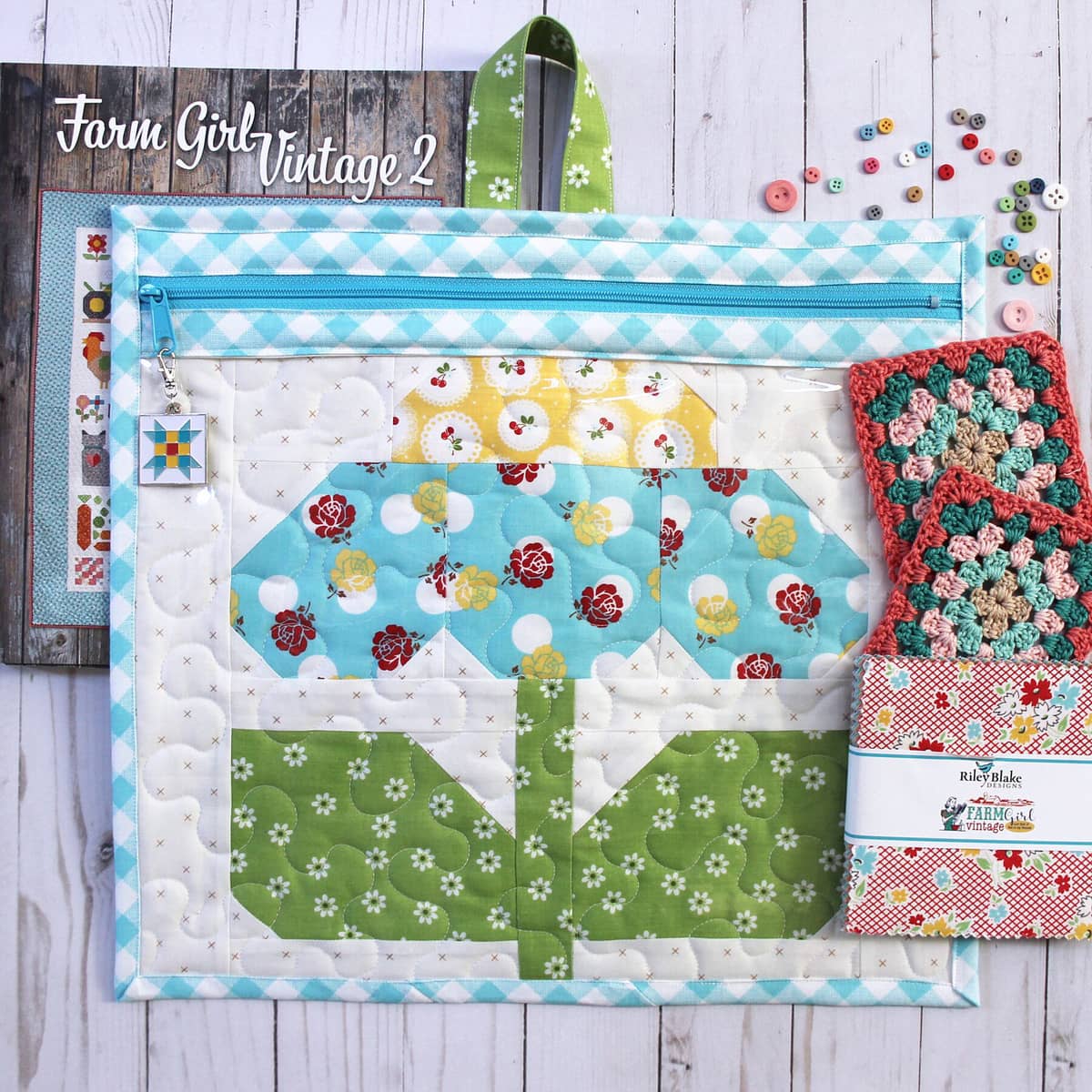 Farm Girl Vintage 2 Quilt Kit featuring Book by Lori Holt, Fabrics by Lori  Holt