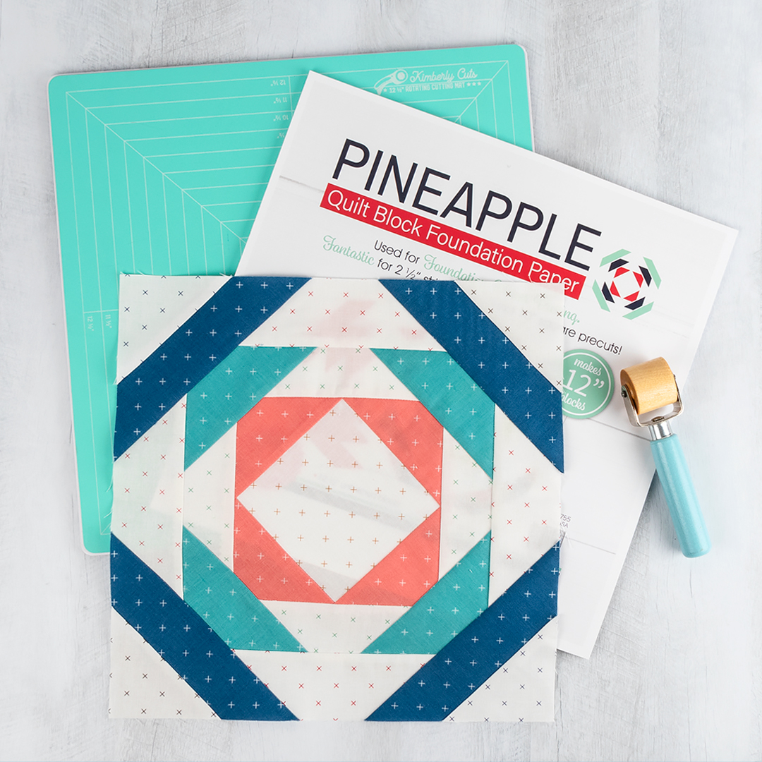 12 Pineapple Quilt Block Foundation Paper, It's Sew Emma #ISE-755