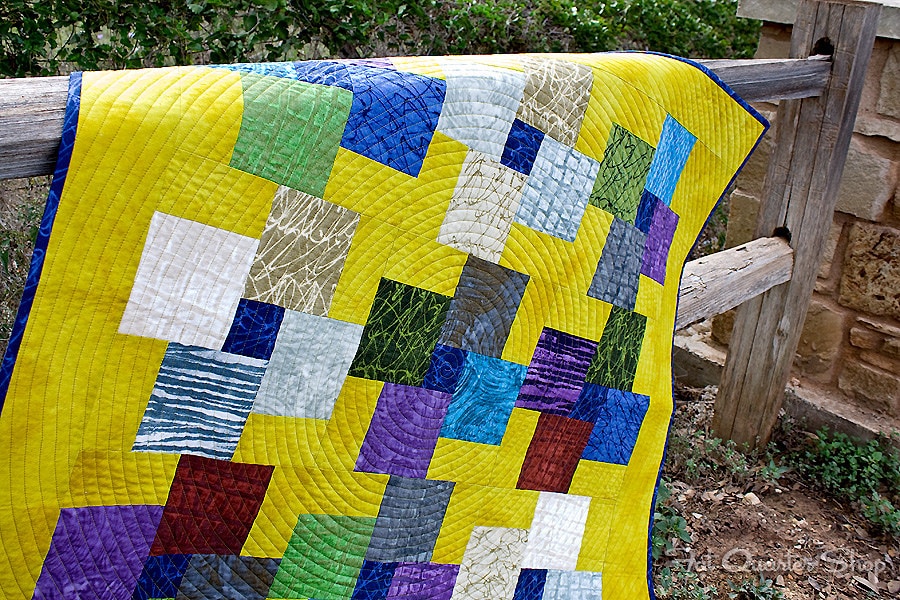 Turnstile Quilt Kit featuring Mosaic Fabric by Marcia Derse for Wilmington Prints
