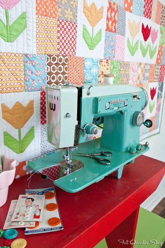 Tulip Patch Quilt in Quilty Fun by Lori Holt of Bee in my Bonnet