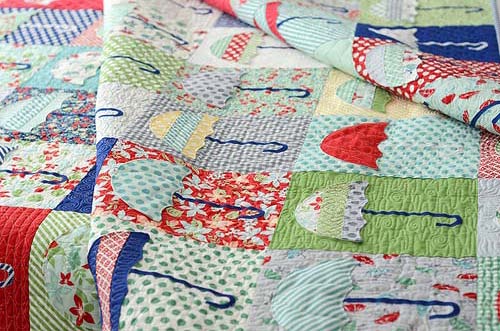 Raincheck Quilt by Thimble Blossoms featuring April Showers by Bonnie & Camille for Moda Fabrics