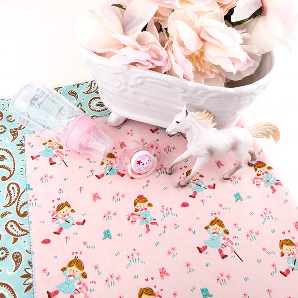 We made some custom receiving blankets using Howdy by Stacy Iest Hsu