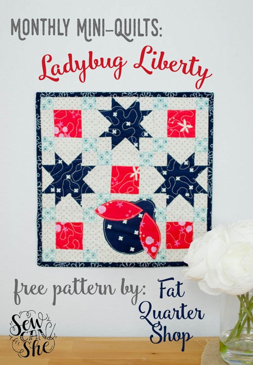 ladybug liberty mini quilt