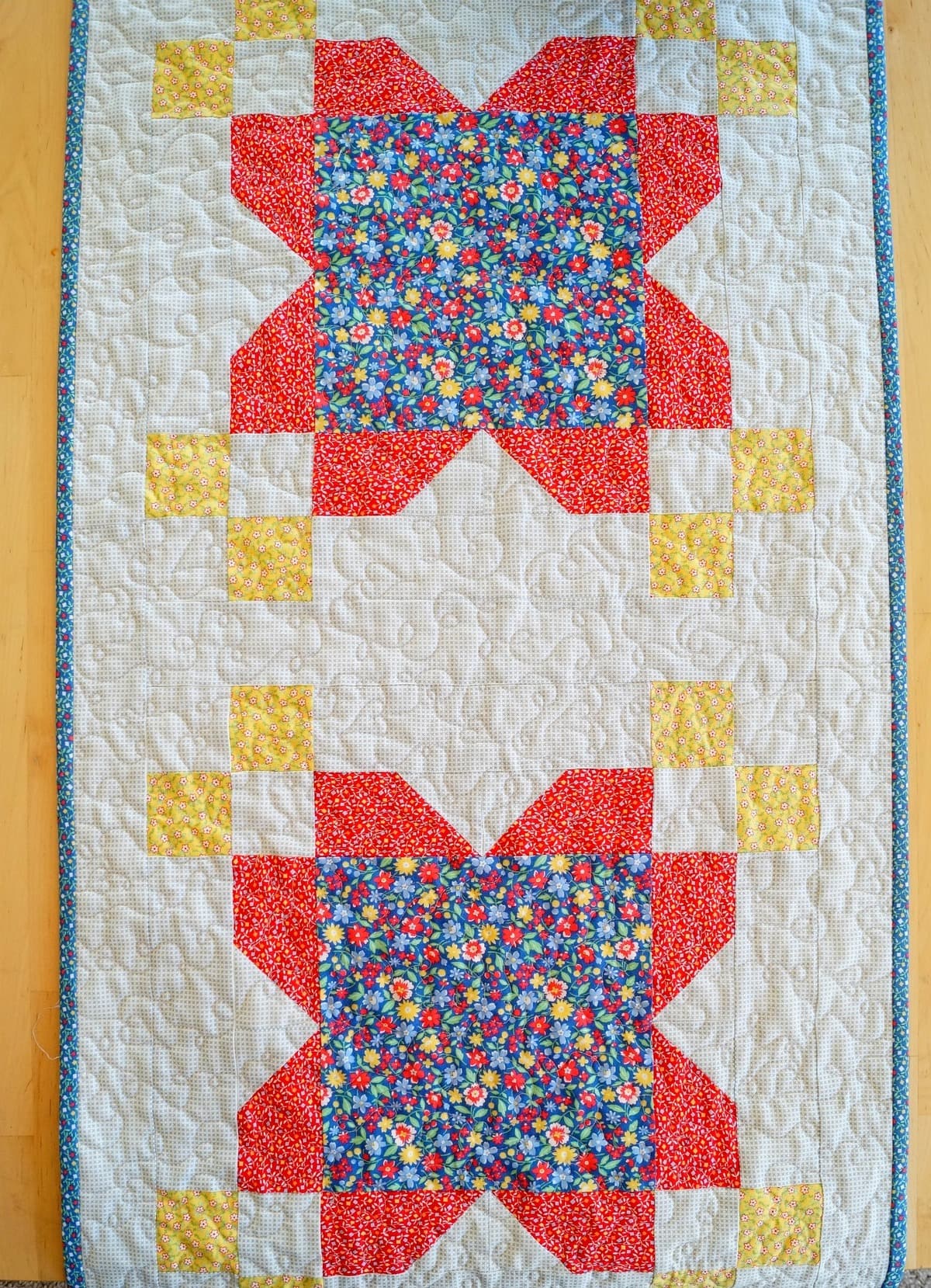 Anorina made her Blossom Tablerunner using the 30’s Playtime Collection ...