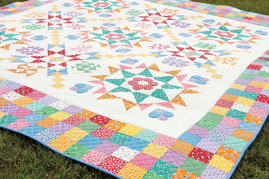 Aunt Grace Basket Of Scraps Block Of The Month Finished Quilt