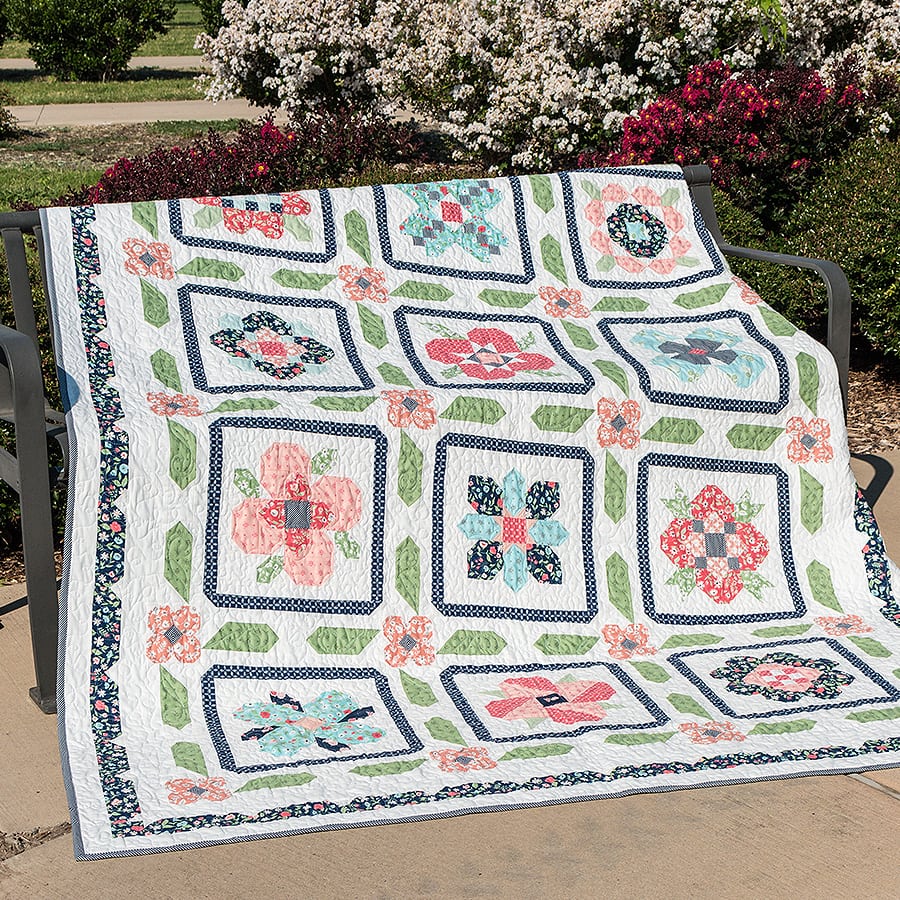 The Garden Sampler Quilt Is Comprised Of 12 Blocks Using The Garden Variety Collection By Lella