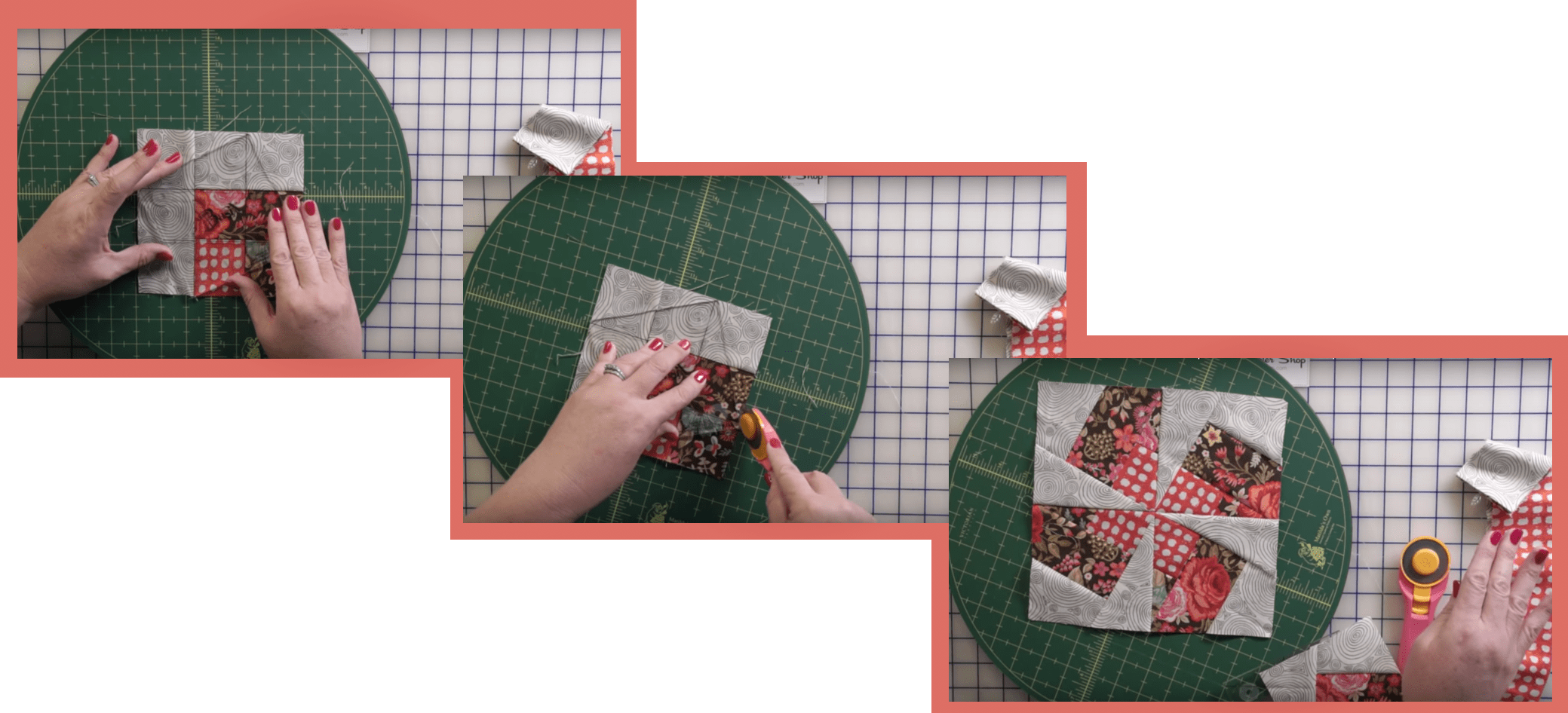 After cutting around the edges of the ruler, the resulting block has