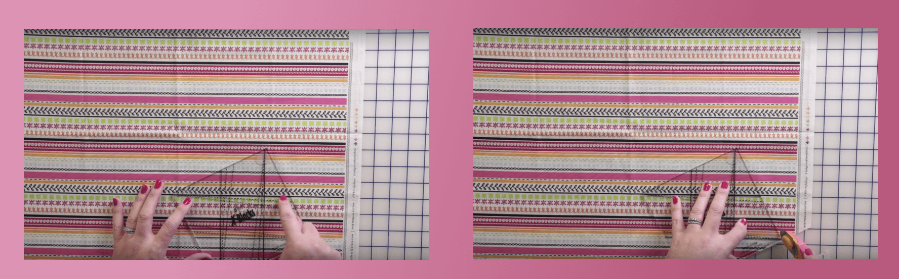 You can continue down the length of your fabric, cutting block after block.