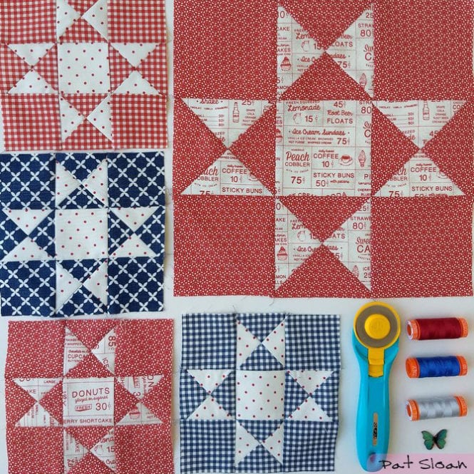 Pat Of Pat Sloan Quilter’s Home Made Her Ohio Star Block Using Sweet 