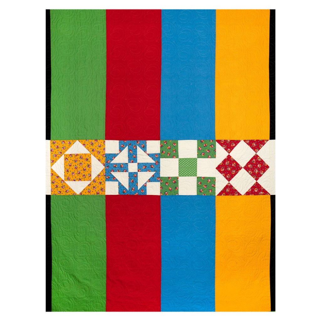 Quilty Staffer Terri made her quilt backing using Sweet Harmony by