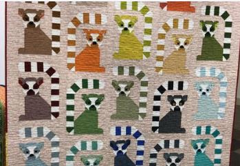 Lemur Colorful Pattern Print Quilt