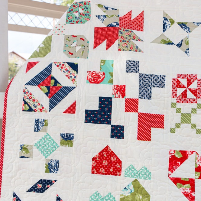 Perfect 5 Sampler Quilt made with Early Bird by Bonnie and Camille for ...