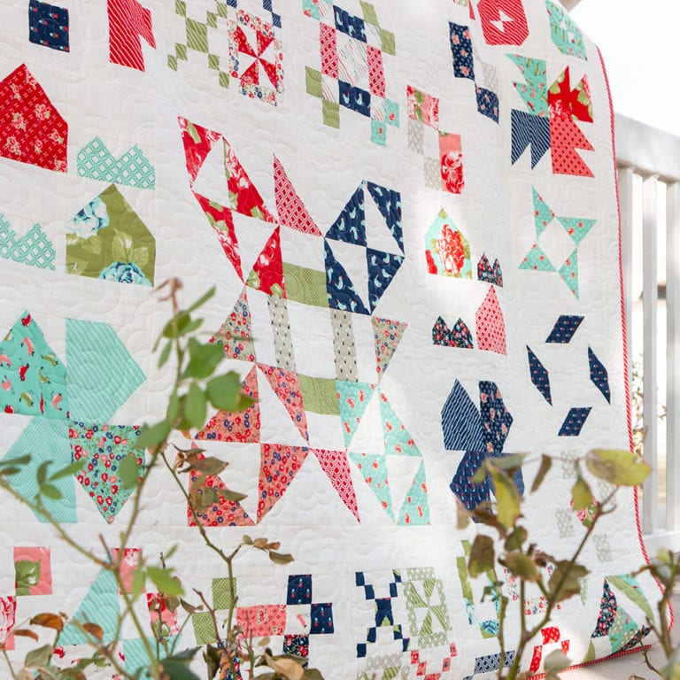 Perfect 5 Sampler Quilt made with Early Bird by Bonnie and Camille for ...