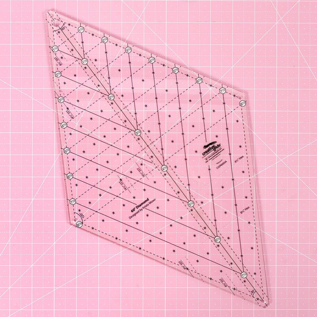 The Creative Grids 60 Degree Diamond Ruler A rotating cutting mat A ...