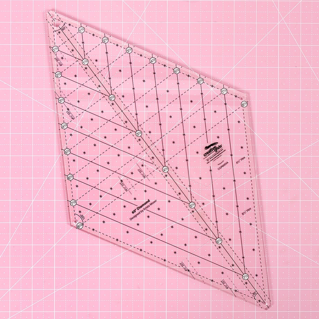 YICBOR Sewing Quilting Template Diamond Cut Patchwork Ruler Perfect 60° Diamond Every Time HM-799
