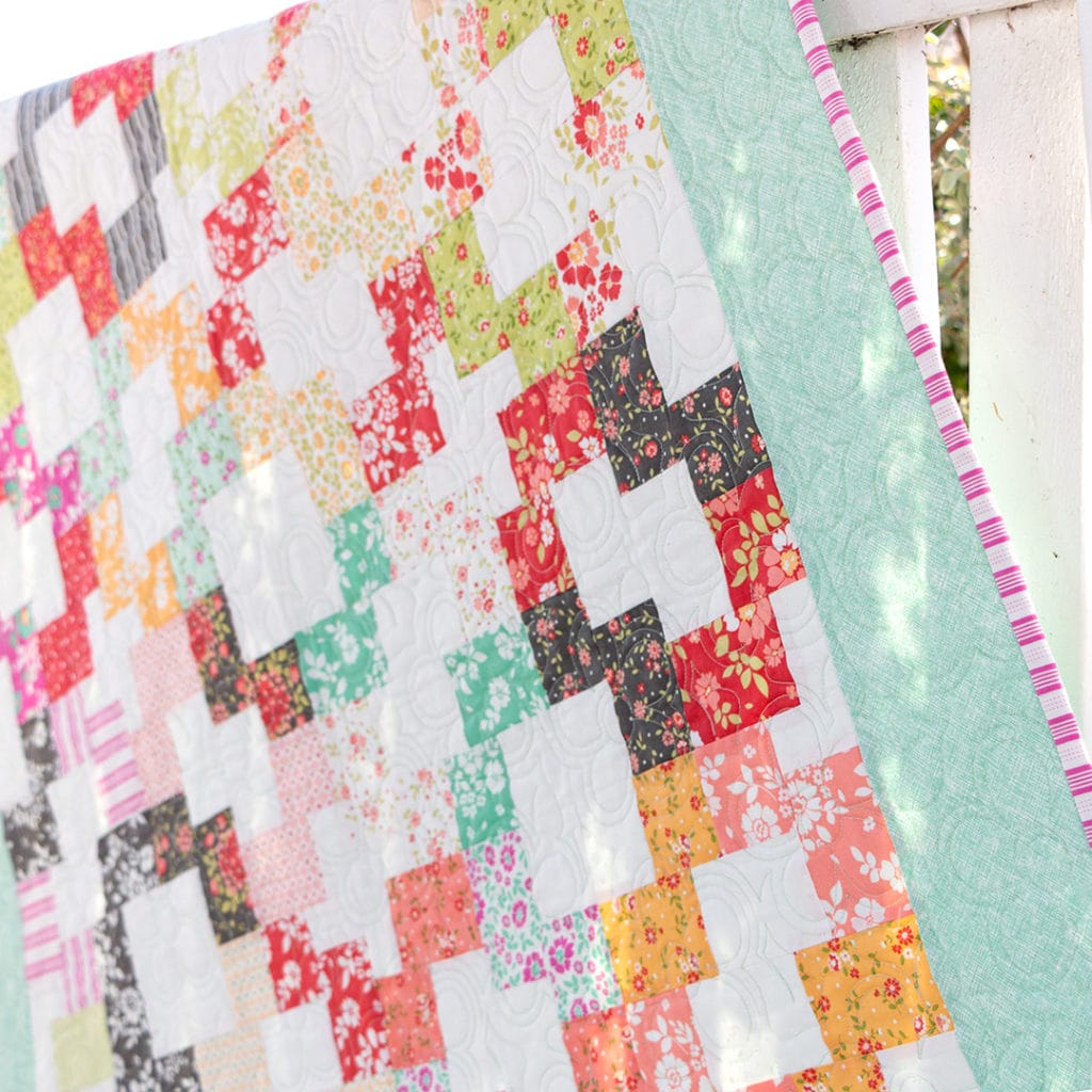 This quilt can be made with a Jolly Bar and yardage You’ll want to grab