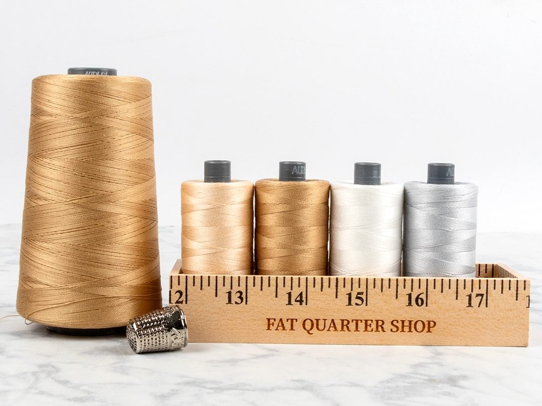 Selection of 28 weight Aurifil threads for quilting 