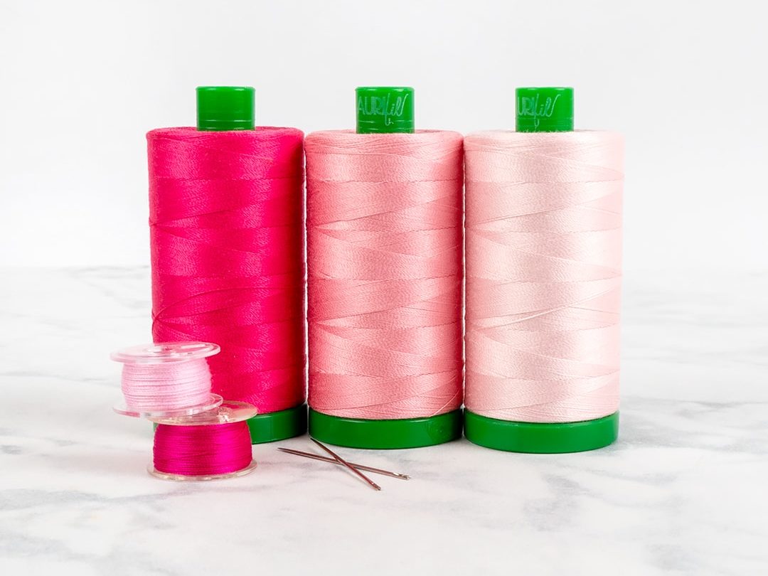Selection of 40 weight Aurifil threads for quilting 