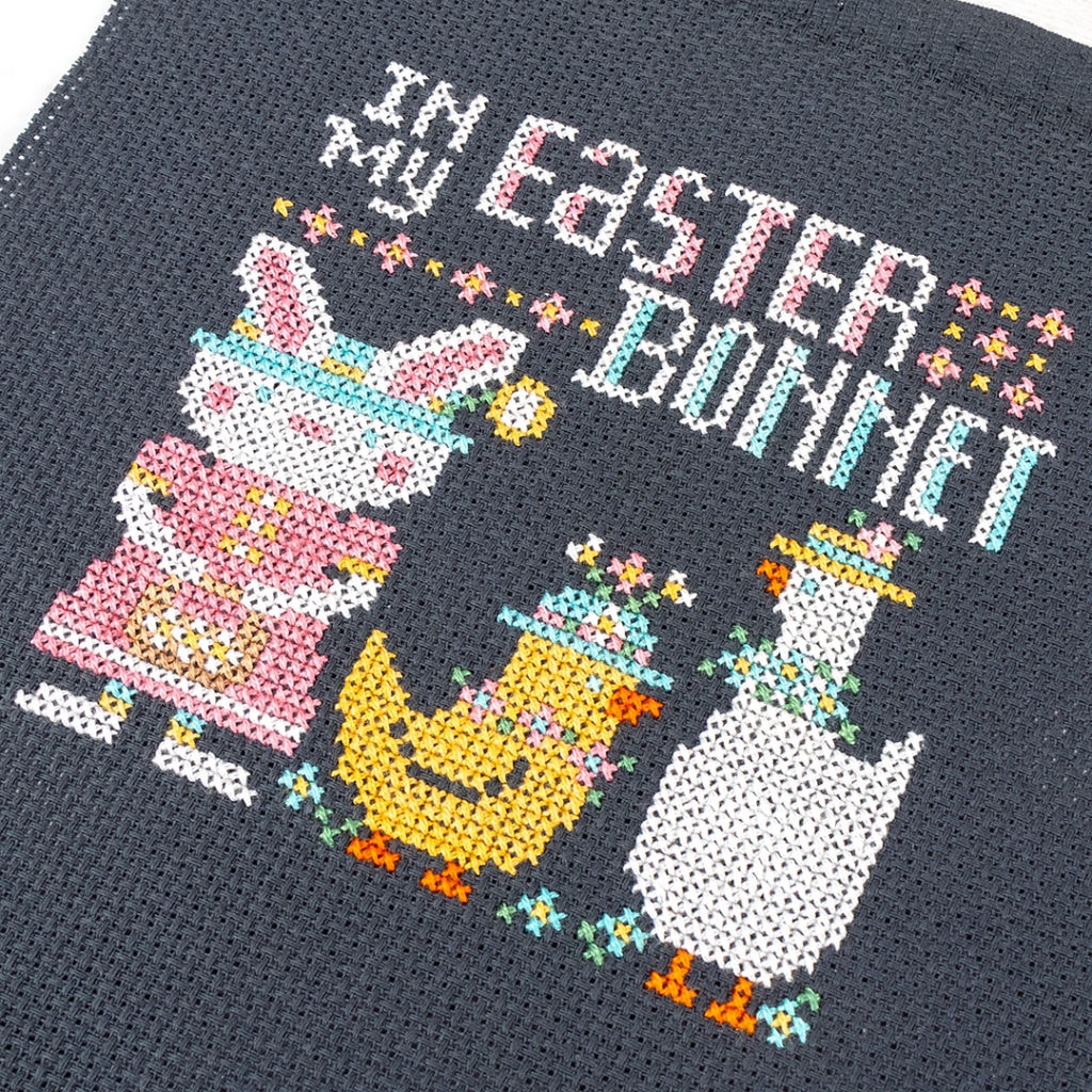 In My Easter Bonnet Finished Cross Stitch