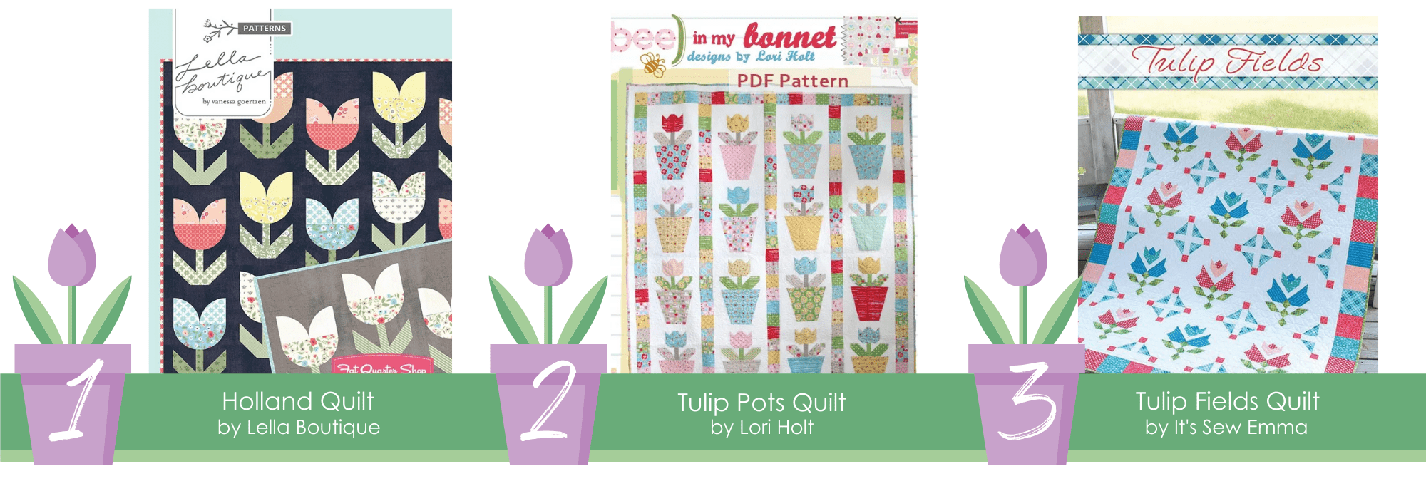 Tulip Quilt Patterns for Spring 1-3