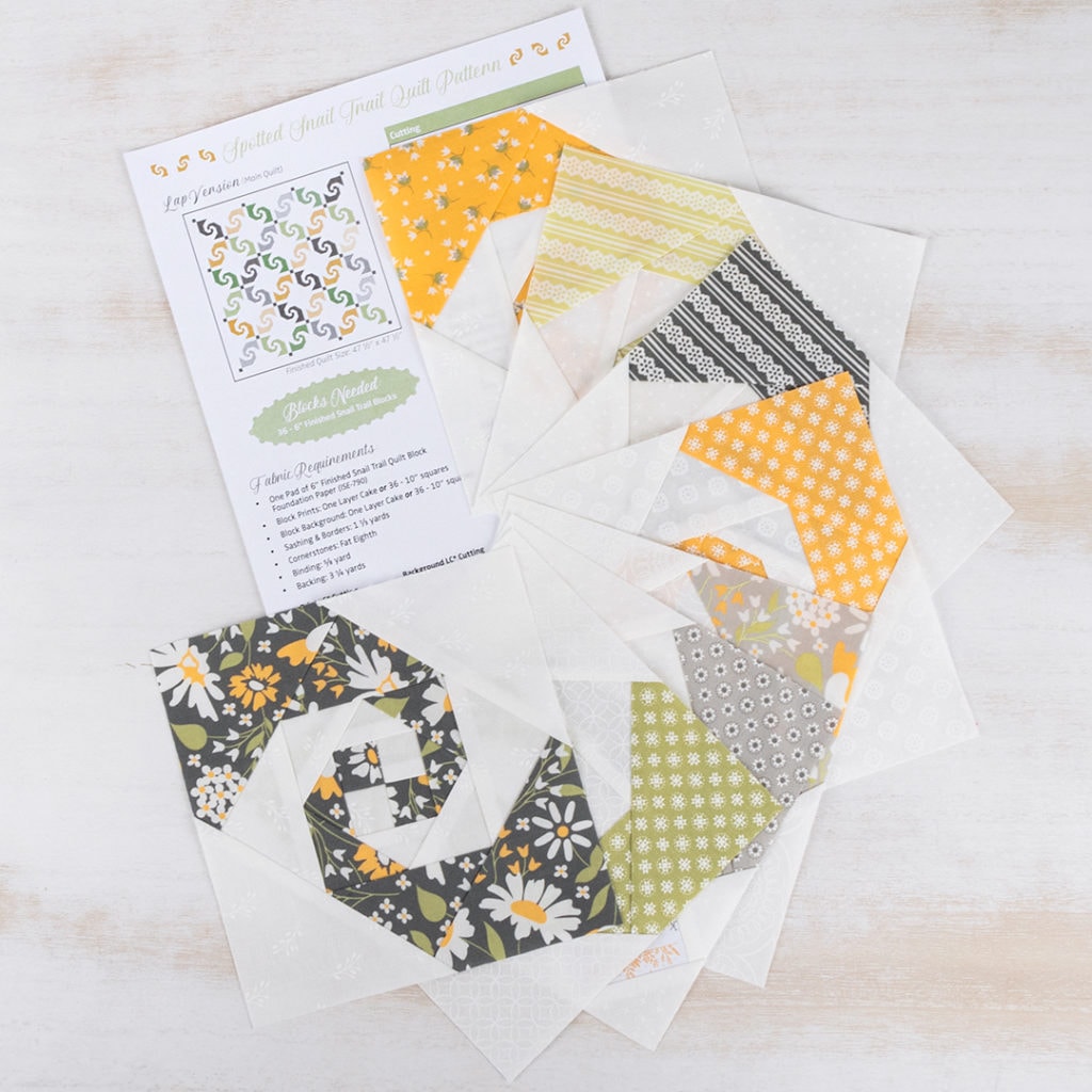 Kimberly's Spotted Snail Trail Blocks and the Spotted Snail Trail Quilt Pattern.