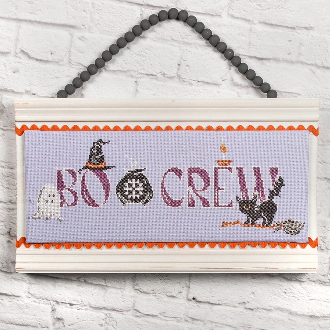 Finished Boo Crew Free Halloween Cross Stitch Pattern