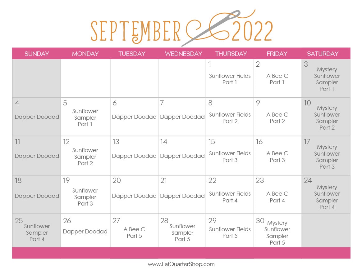 Kimberly's Sunflower September Calendar Graphic