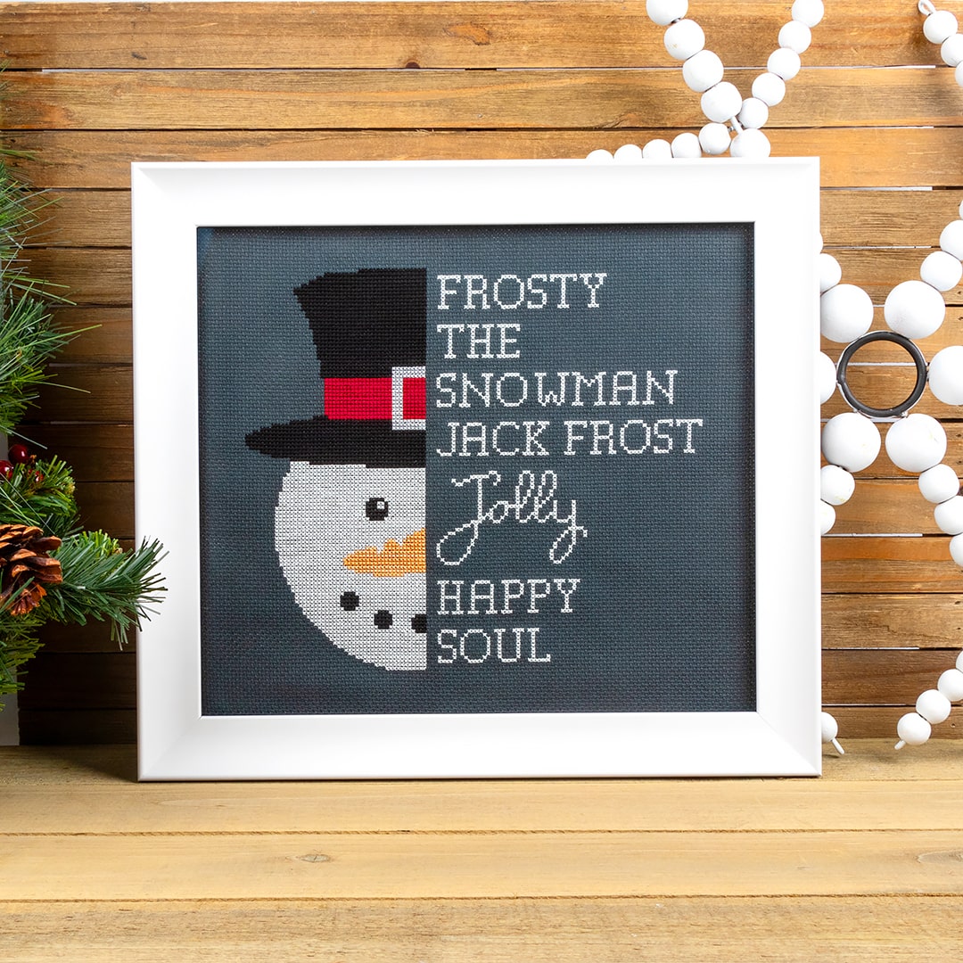TypeFACE Christmas Cross Stitch Pattern or Frosty the Snowman