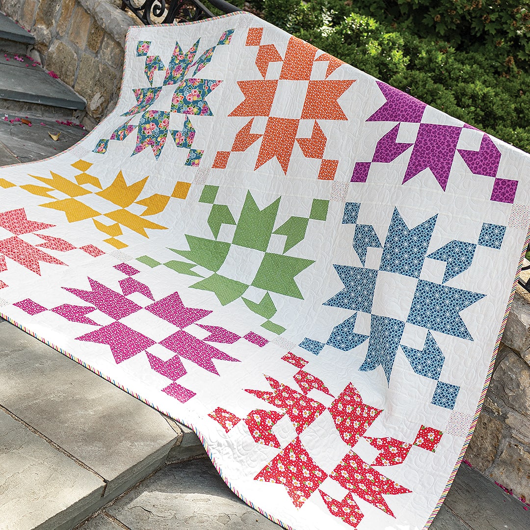 Simply Stars center block is made from the block featured in this Simply Half Yards book quilt. 