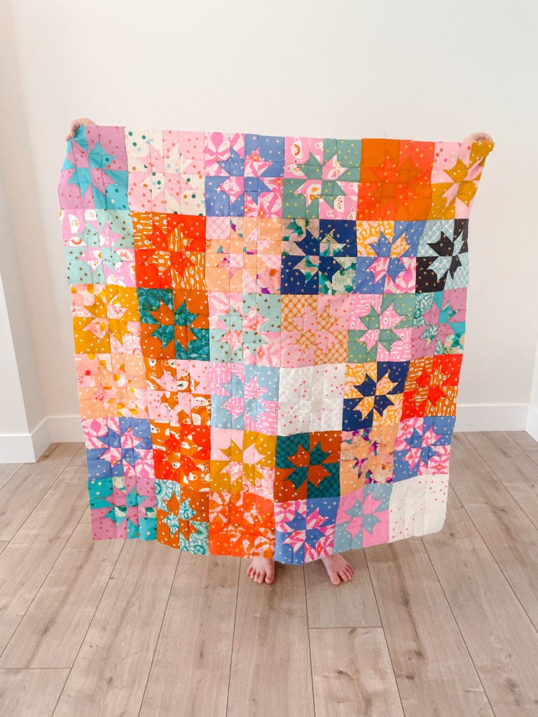 Some of our quilty friends made the quilt, and you can see their Charm Pack Crispies quilts