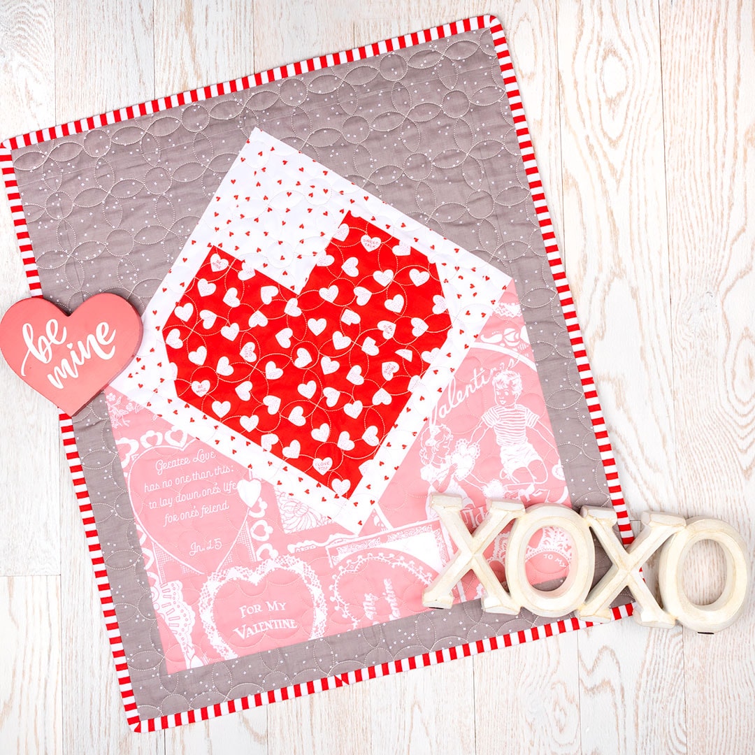 free love note valentines day quilt pattern