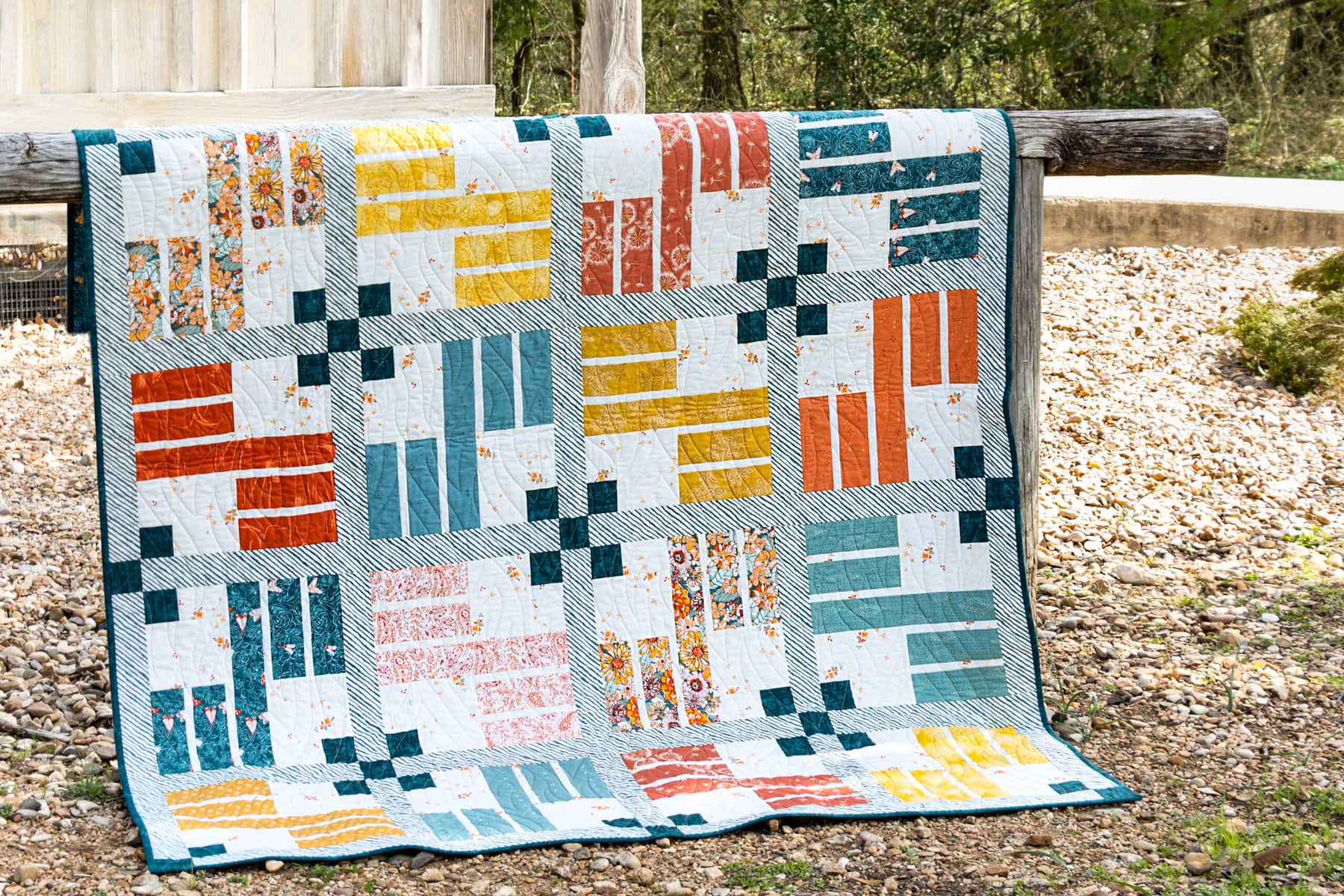 the strip ribbons pattern has clever quilt blocks that are precut friendly
