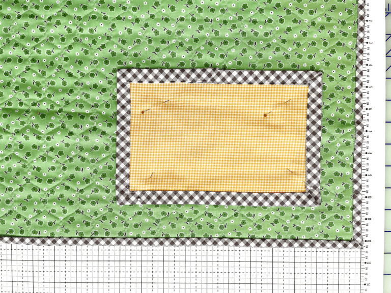 I used a walking foot and a 2.2 stitch length for this part of