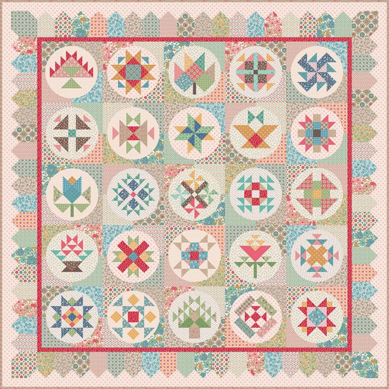 Mercantile Sampler Quilt Along   MercantileSampler Top 768x768 