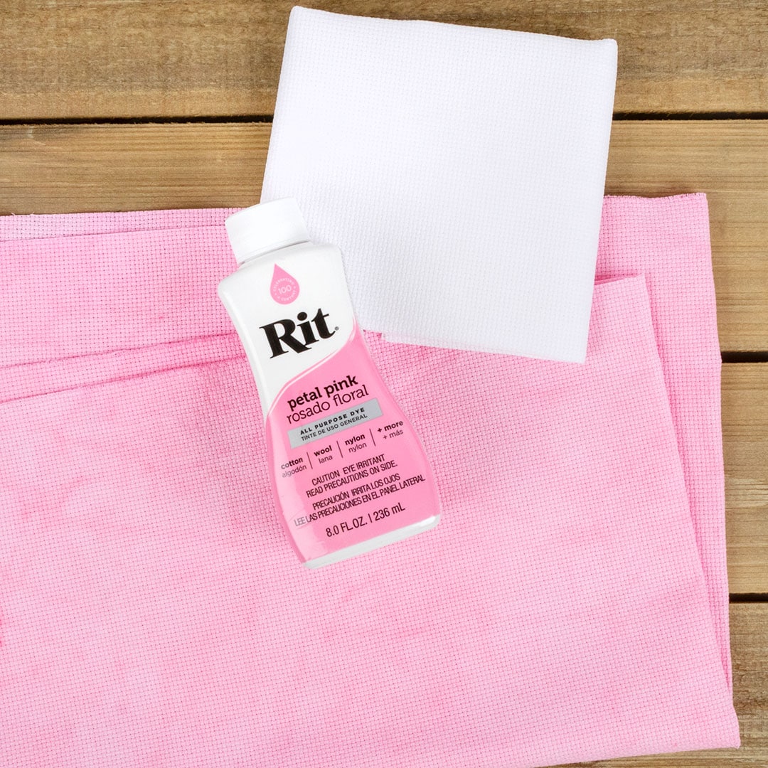 dyeing clothes with Rit All Purpose Liquid Dye in Petal Pink for