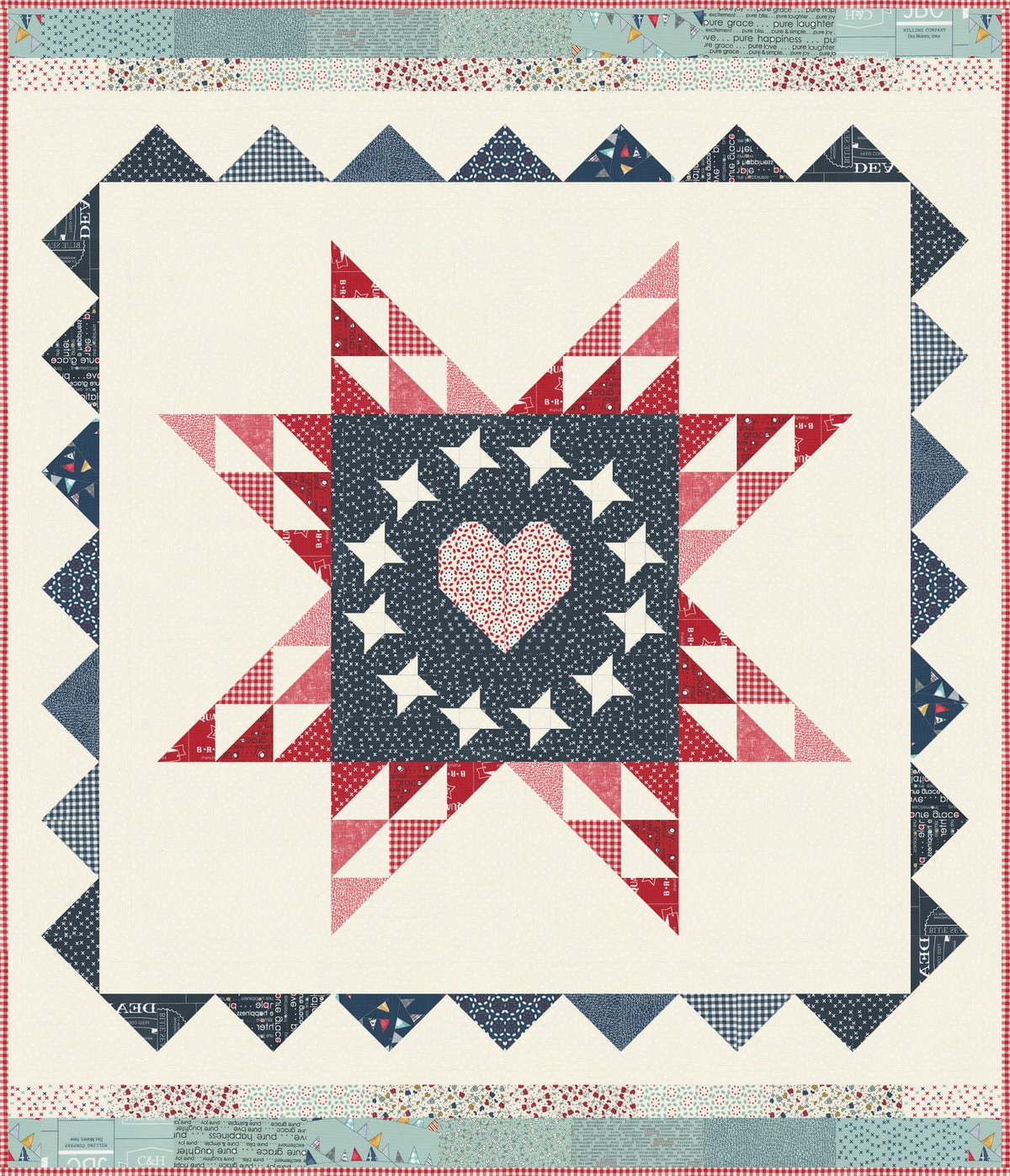 We think that Vintage by Sweetwater for Moda Fabrics also makes for another patriotic option!