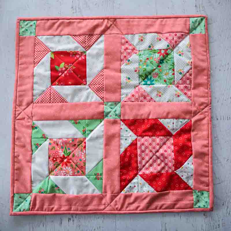Rachel made her quilt using Strawberry Lemonade by Sherri & Chelsi for Moda Fabrics