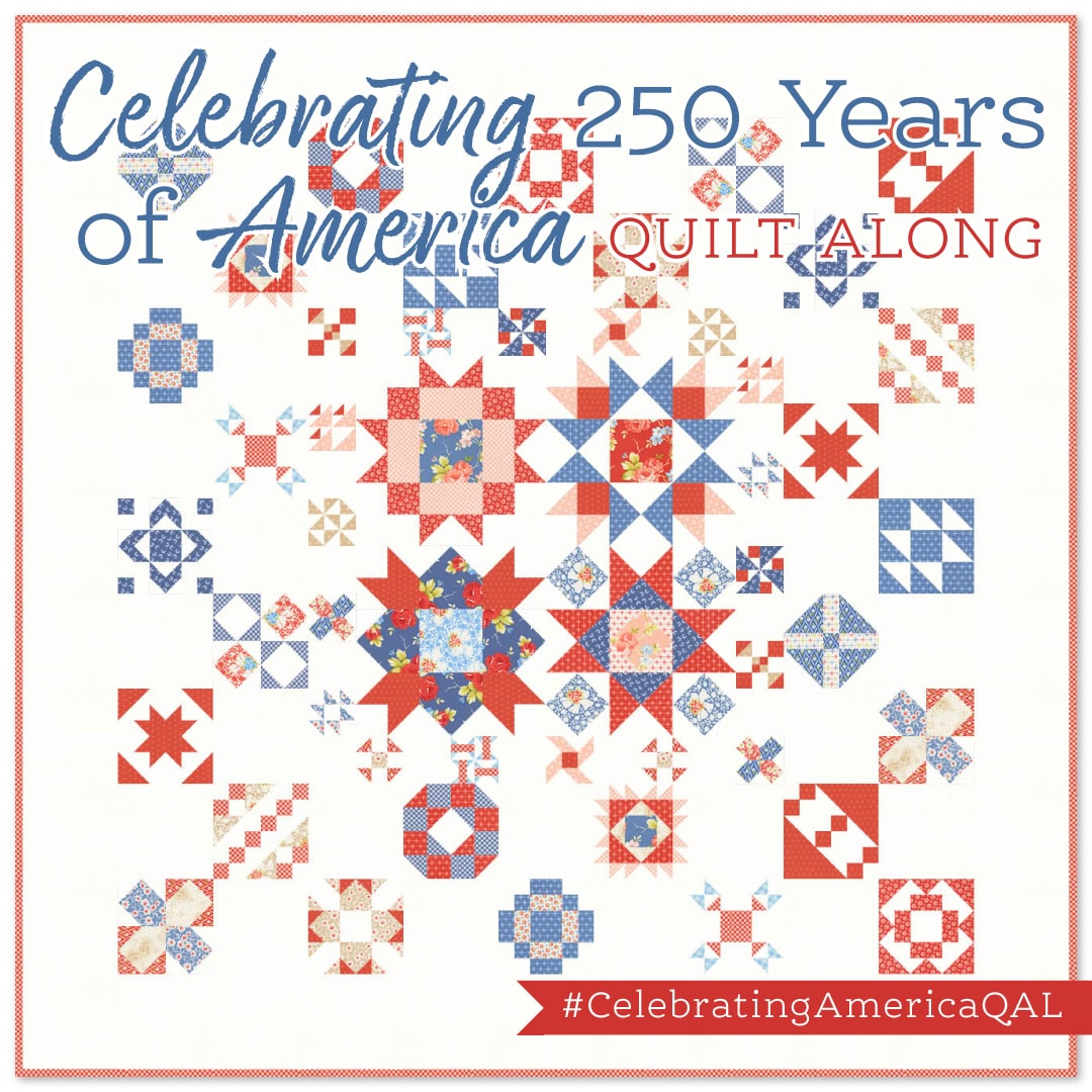 A mockup of the Celebrating 250 Years Of America Quilt along quilt
