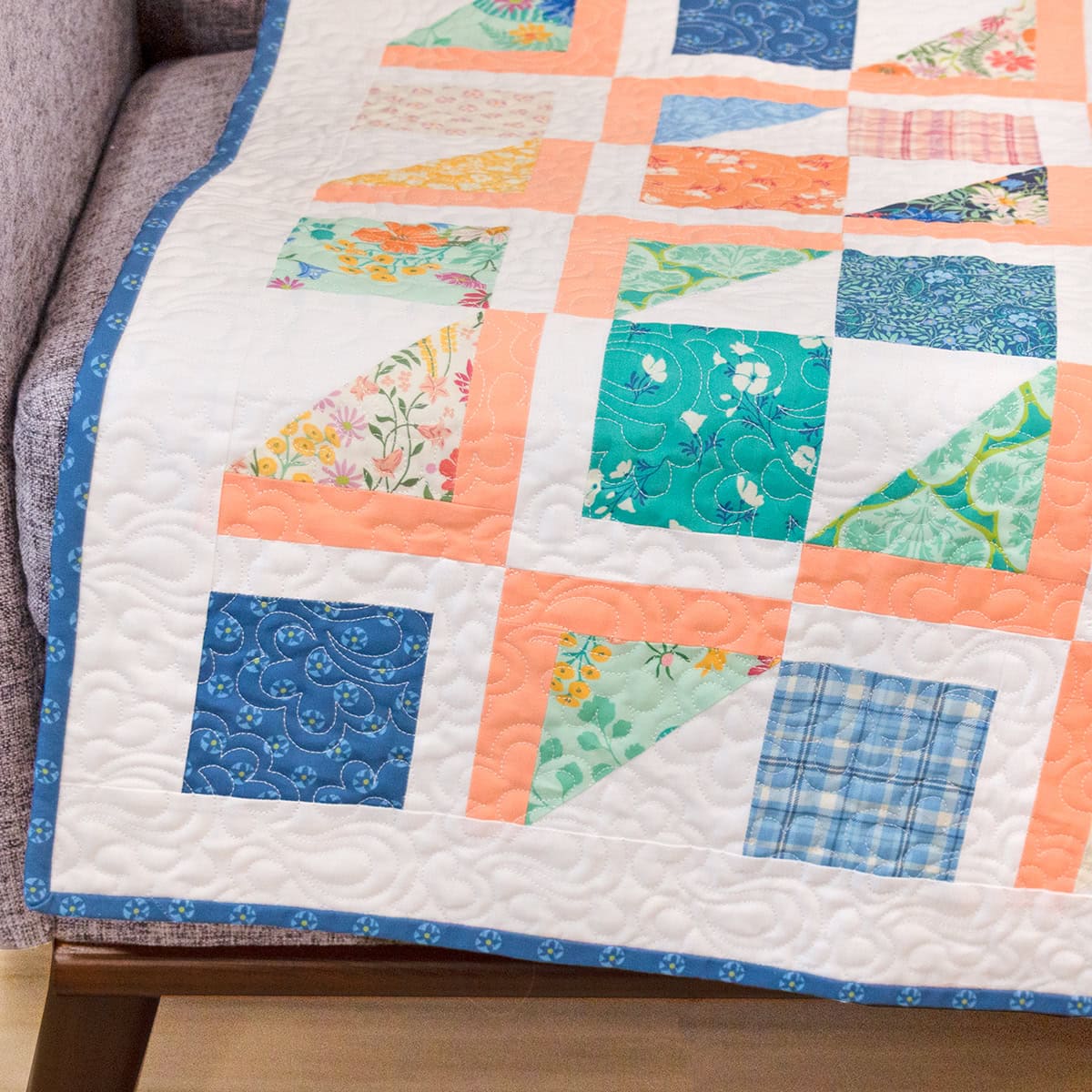 lower left corner of the Charm Pack Chips and dip quilt